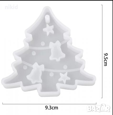 Елха с камбанки силиконов молд форма фондан шоколад гипс смола, снимка 2 - Форми - 39215635