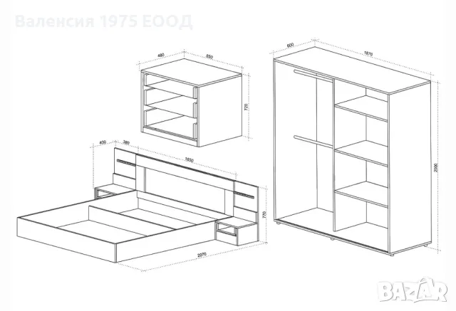 Спален комплект Адел, снимка 3 - Спални и легла - 48582010
