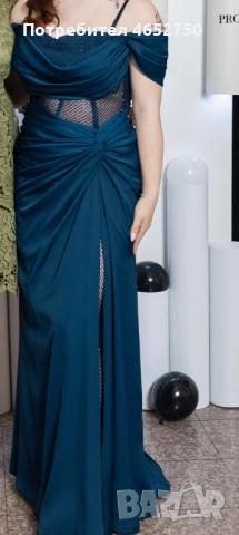 Бална рокля от сатен, снимка 2 - Рокли - 52432941