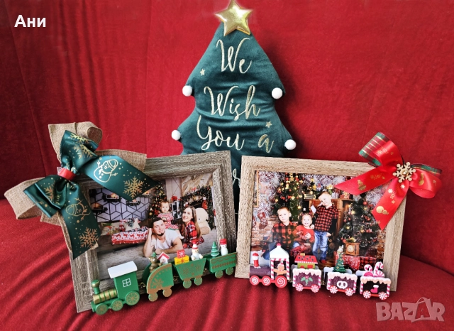 3D Коледна дървена рамка ръчна изработка влакче, снимка 4 - Декорация за дома - 52570257