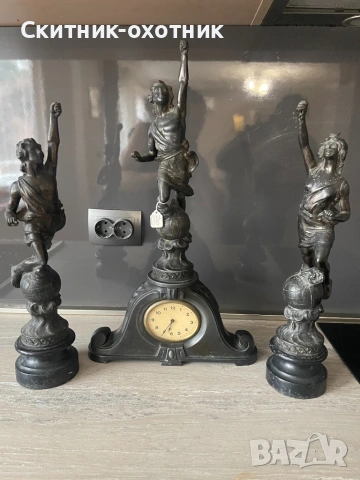 Антикварен каминен часовник, снимка 9 - Антикварни и старинни предмети - 53230434