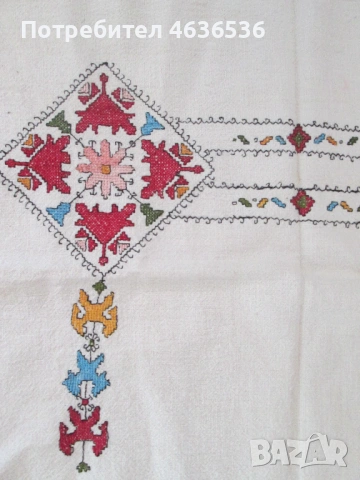 Мотив за възглавница , ръчно тъкан и бродиран, 47х39см., снимка 3 - Антикварни и старинни предмети - 53272398