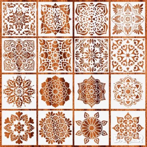 Шаблони стенсил мандала различни видове 