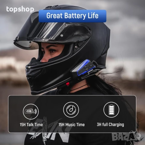 НОВИ LEXIN 2 бр. B4FM за 10 водача Bluetooth интеркоми за каска със споделяне на музика..., снимка 5 - Аксесоари и консумативи - 50452913