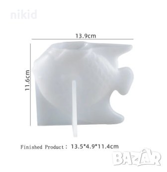 3d Голяма риба стояща силиконов молд форма фондан шоколад гипс смола декор, снимка 3 - Форми - 44298056