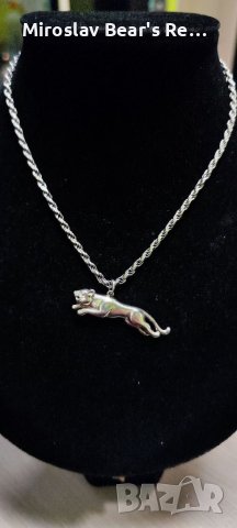 Масивен ,сребърен дамски синджир + масивна висулка "Пантера" , снимка 3 - Колиета, медальони, синджири - 39731593