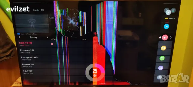 телевизор LG 50LF652V 50 инча с пукнатa матрицa 