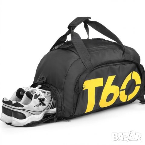 Унисекс спортен сак-раница T60 Black&Yellow, снимка 9 - Сакове - 40365592