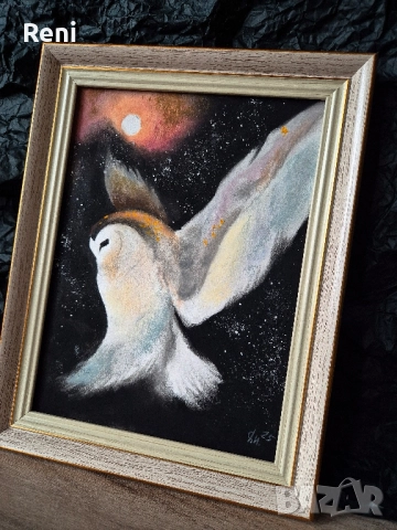 Нощ, картина въглен, оригинал, снимка 2 - Картини - 52466642