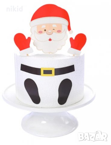 Дядо Коледа топери картонена украса декорация за торта
