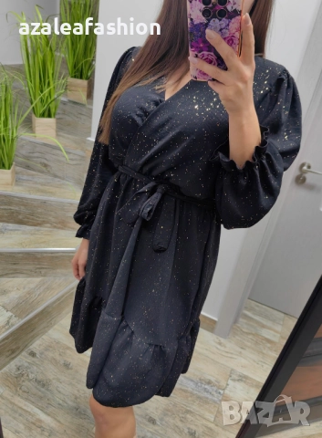 Черна рокля с блясък, снимка 5 - Рокли - 52771417