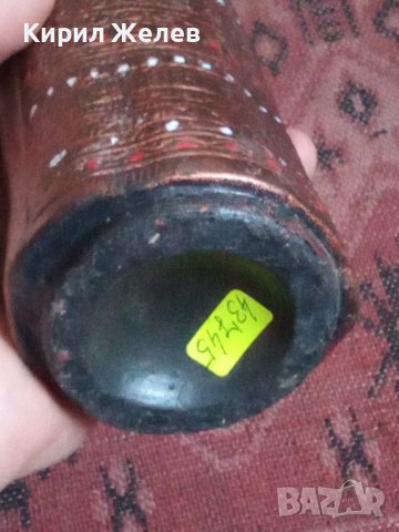 Бутилка стара керамична фигурална  ръчно рисувана етно тематика 43745, снимка 16 - Колекции - 44449158