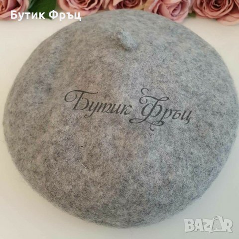 Вълнена барета сива, снимка 2 - Шапки - 30850016