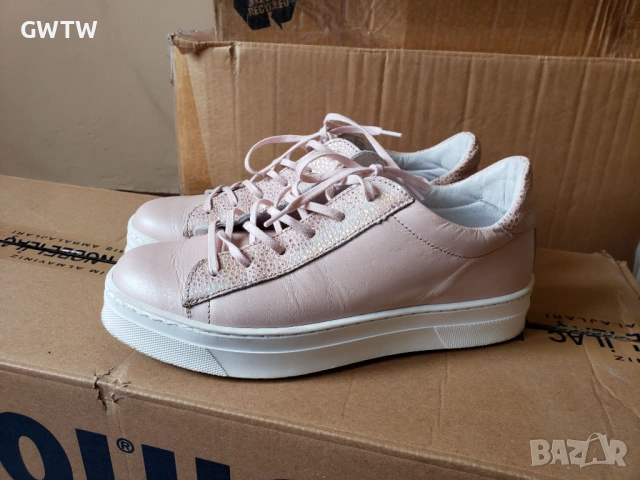 Розови кецове от естествена кожа, снимка 4 - Кецове - 54034703