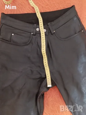 44 Черен кожен панталон/ моторджийски/от естествена кожа , снимка 12 - Панталони - 49341079
