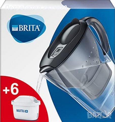 Кана Brita Marella Филтър за вода Graphite Grey Вкл. 5 филтърни патрона Maxtra+,, снимка 3 - Прибори за хранене, готвене и сервиране - 38322434