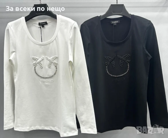 Pinko Дамска Блуза С Дълъг Ръкав С бродирано Лого Пинко - 2 Налични Цвята Код A831, снимка 1