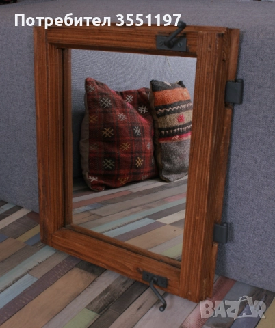 Огледало в автентиична рамка от стар прозорец изцяло реставрирана, снимка 5 - Други стоки за дома - 52282700