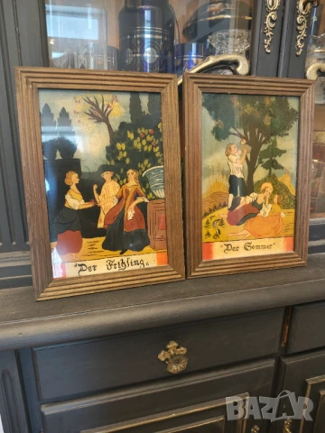 Картини  найвизъм лот рисувани върху стъкло дървени рамки , снимка 2 - Картини - 50474699