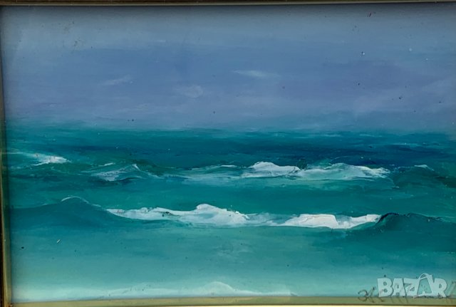 Картина варненски бряг от Живко Шопов-1967г., снимка 2 - Картини - 32100219