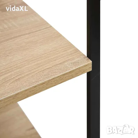 vidaXL Шкаф за микровълнова черно и дъб 60x39,6x123 см инженерно дърво, снимка 5 - Шкафове - 56146495