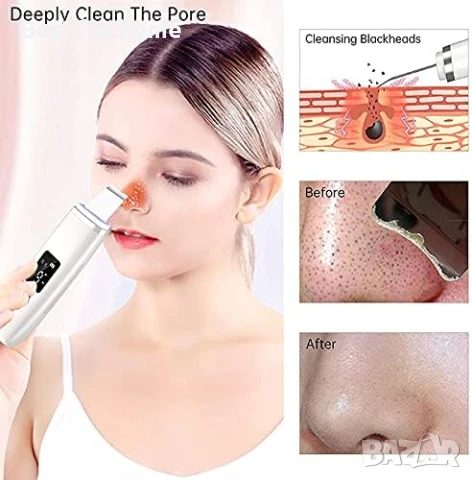 HICITI  Уред за дълбоко почистване на лицето с 4 режима на работа, снимка 2 - Други - 50534415