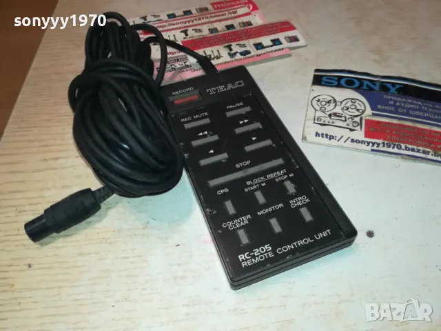 заявено-TEAC Rc-205 Remote Control Wired for R-999x Cassette Deck Circa 1984 0801251139, снимка 2 - Други - 48597668