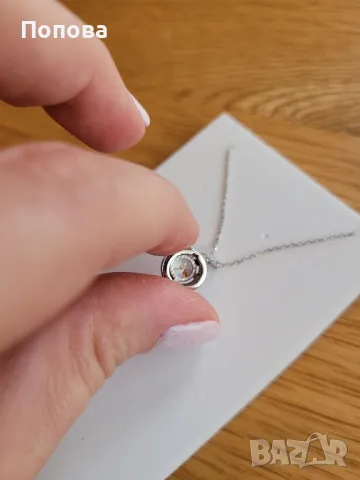 Сребърно колие с висулка, снимка 4 - Колиета, медальони, синджири - 49335349