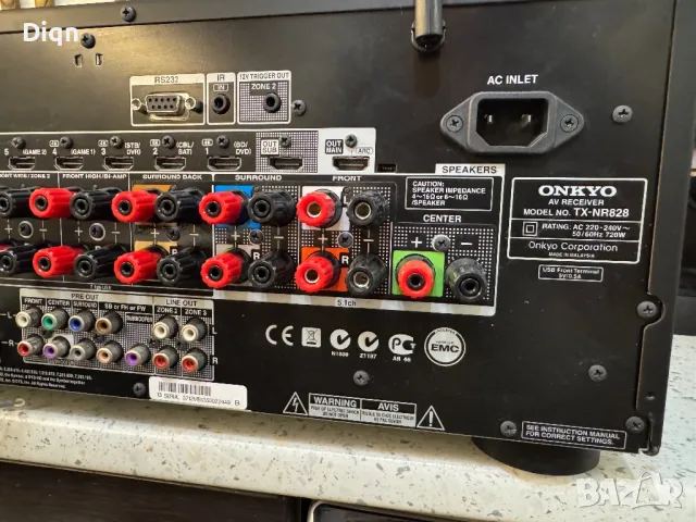 Onkyo TX-NR828 Bluetooth Wi-Fi , снимка 16 - Ресийвъри, усилватели, смесителни пултове - 48325862