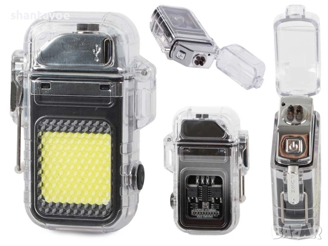 Плазмена водоустойчива запалка с фенер и USB, снимка 7 - Подаръци за мъже - 49369923