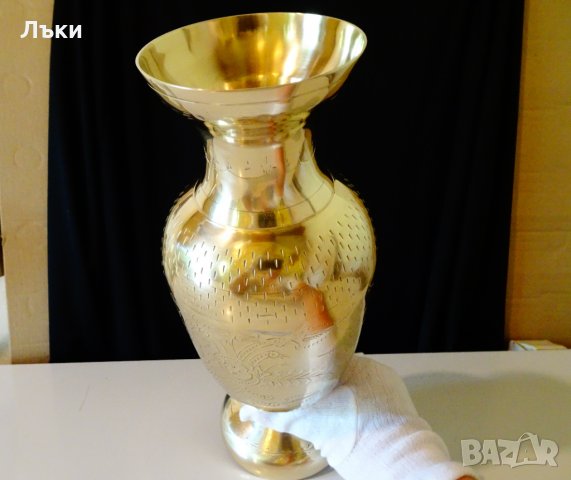 Великолепна британска бронзова ваза 30 см. , снимка 4 - Вази - 29420833