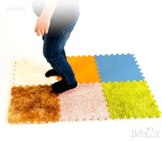 Текстурирана подложка за игра MagicMeadow, сензорни подложки за образователна игра, опаковка от 6 бр