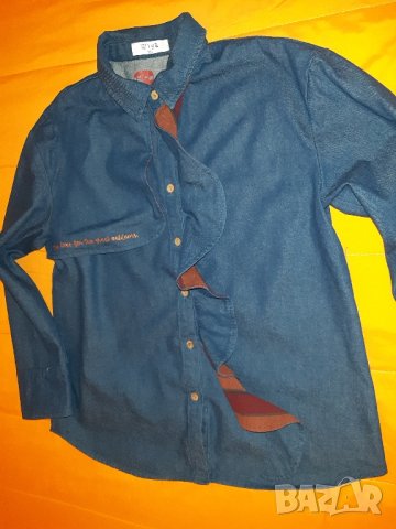 Дънкова риза, оригинален модел р-р M/L, снимка 2 - Ризи - 42456768