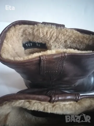 Кожени зимни боти (кафяви) Размер 38 , снимка 6 - Дамски боти - 48267914
