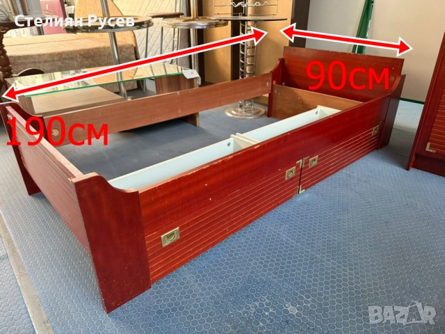  021122 легло с матрак от дърво 190/90см цена 230 лв или 117.60 евро смр -190см / 90см широко -еднол, снимка 2 - Спални и легла - 52282559