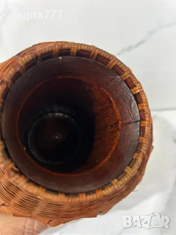Ръчно изработена ваза от остъргани ленти от ценно дърво от Африка, снимка 10 - Антикварни и старинни предмети - 49605756