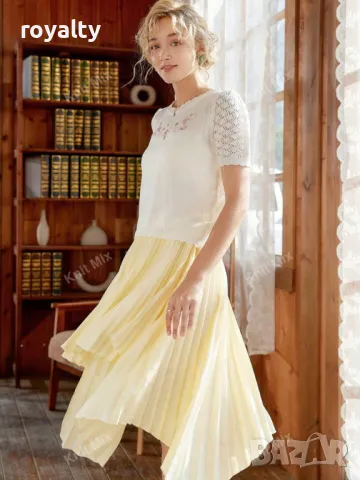 Блуза във френски стил с флорална бродерия 🍋, снимка 7 - Блузи с дълъг ръкав и пуловери - 49206084