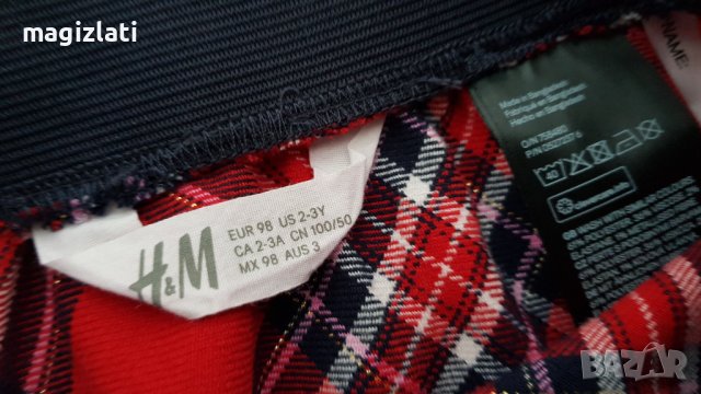Карирана пола H&M 2-3 години, снимка 4 - Детски рокли и поли - 38846439