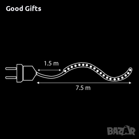 LED Светещ Коледен маркуч, 6м Топло бяло, снимка 2 - Лед осветление - 42743711