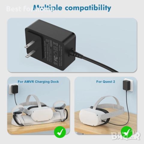 AMVR  зарядна докинг станция с USB-C кабел за Meta/Oculus Quest 2, снимка 6 - Друга електроника - 51758417