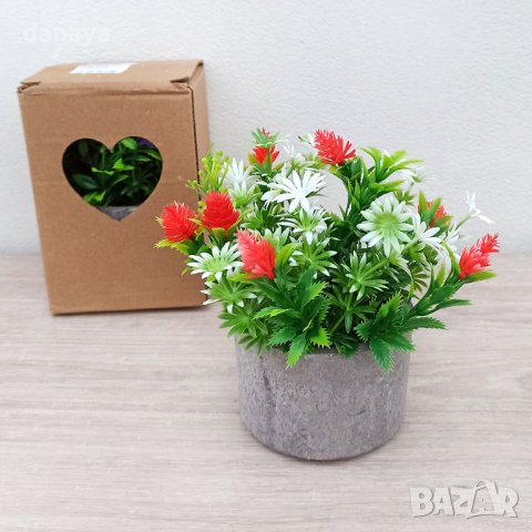 3487 Изкуствено цвете в кашпа, 13 см