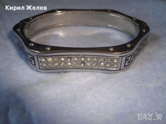 КРАСИВА СТИЛНА МАСИВНА ФЕШЪН - АРТ ОРНАМЕНТИРАНА ГРИВНА с ФАСЕТИРАНИ ЦИРКОНИ 27928, снимка 10 - Гривни - 37065272