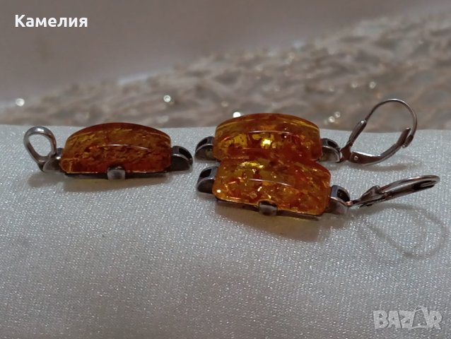 Сребърен комплект с кехлибар , снимка 11 - Бижутерийни комплекти - 44400117