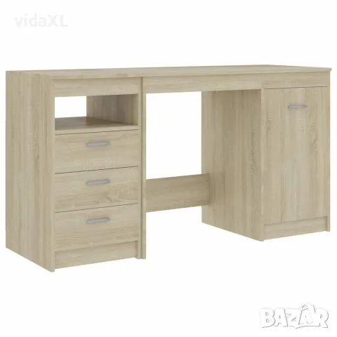 vidaXL Бюро, дъб сонома, 140x50x76 см, инженерно дърво
