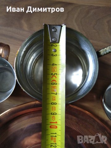 Старинен сервиз от кована мед/Antique set of wrought copper, снимка 10 - Антикварни и старинни предмети - 36691097