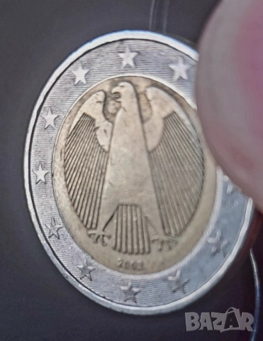 2 евро 2002 г. - Германия, със знак "F", снимка 5 - Нумизматика и бонистика - 54313350