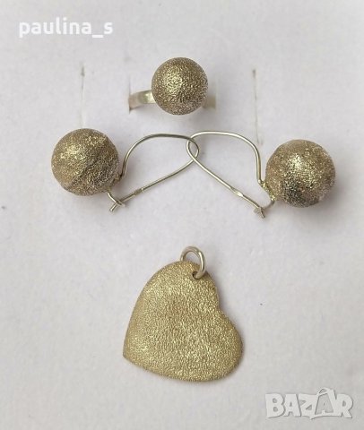 Комплект диамантирани сребърни бижута / проба 925 и житен клас 