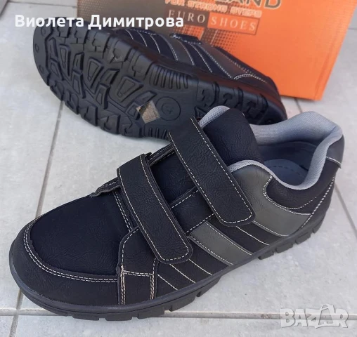  Черни Мъжки Маратонки без връзки, шити и лепени