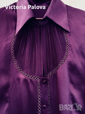 Ефектна риза/блуза кралска коприна, снимка 12 - Ризи - 40450830