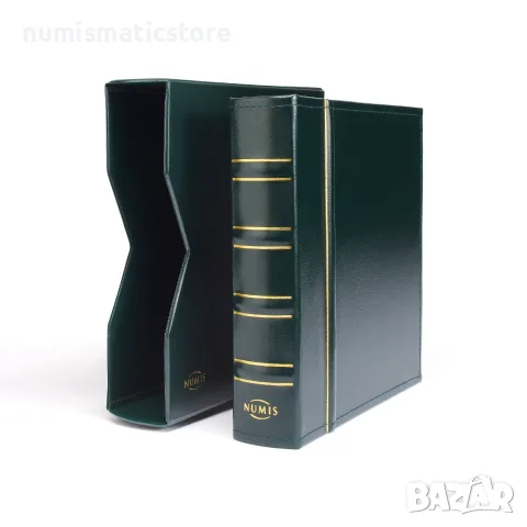 Leuchtturm NUMIS Classic албум с 5 листа с касета - зелен